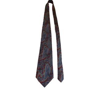 Vintage Royal Knight Necktie Burgundy Paisley Silk Classic Menswear Dad Gift